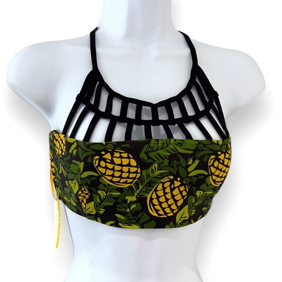 Citrine Swim Mali Bikini Top King of Fruit Pineapple Print size M - Picture 4 of 13